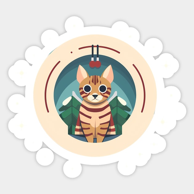 Bengal Cat Xmas Ornament, Love Cats Sticker by logiamerch